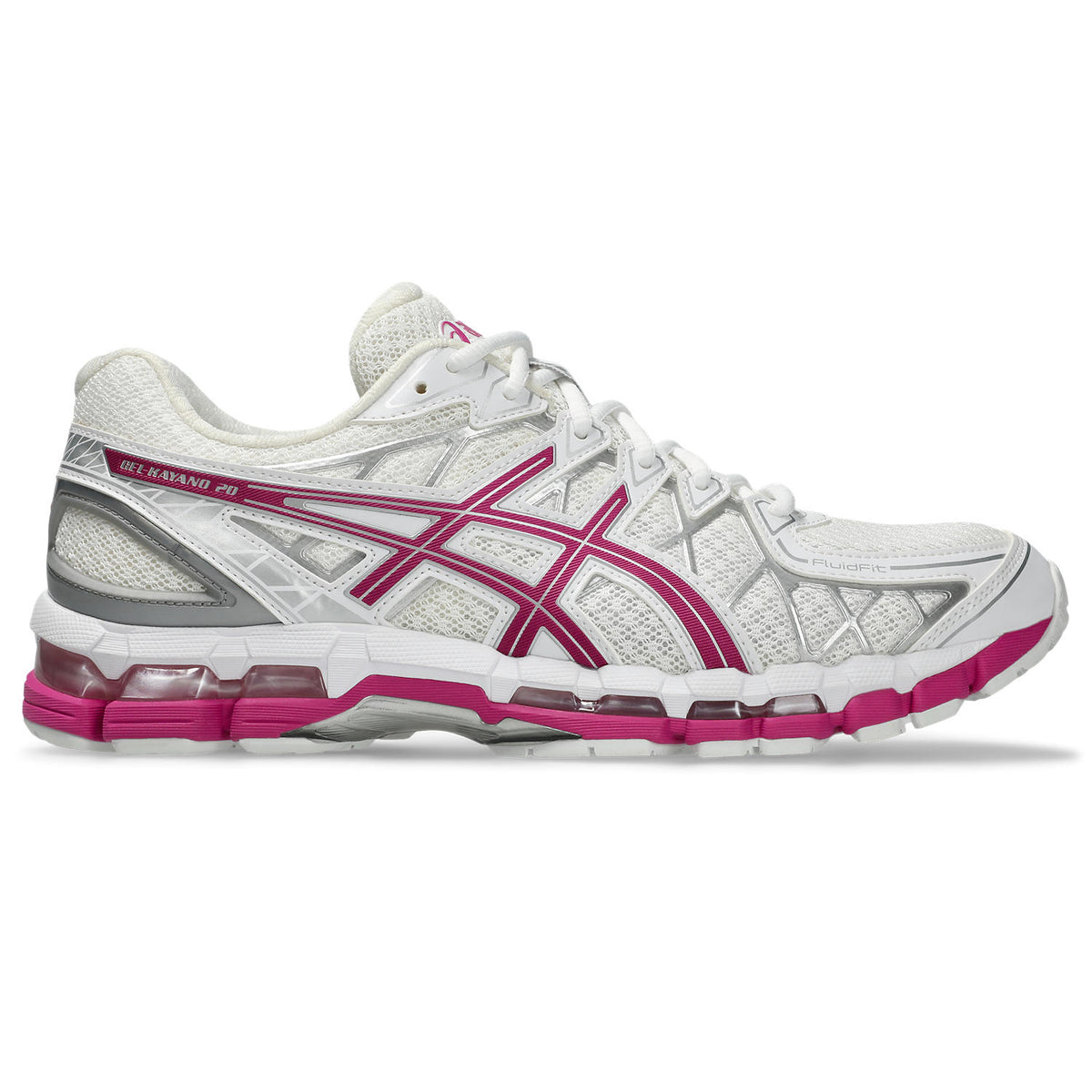 Chaussure de running Asics Gel-Kayano 20 blanc et rose – vue 1