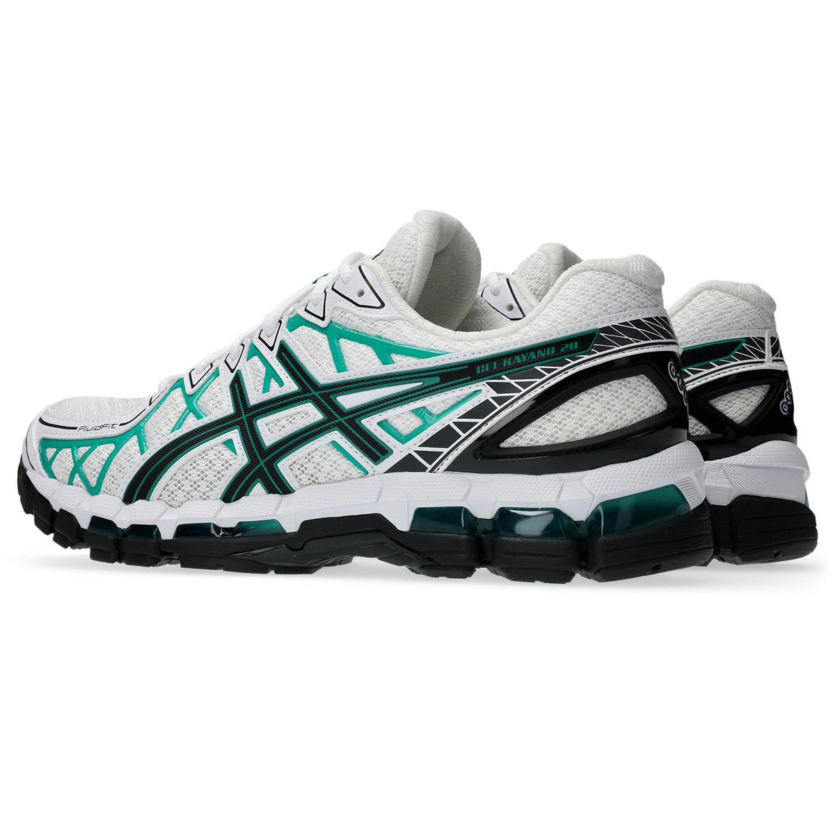 Chaussure de running Asics Gel-Kayano 20 blanc et vert – vue 4