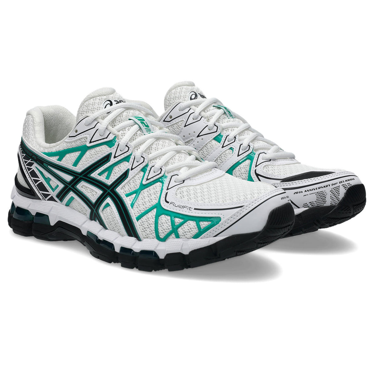 Chaussure de running Asics Gel-Kayano 20 blanc et vert – vue 3