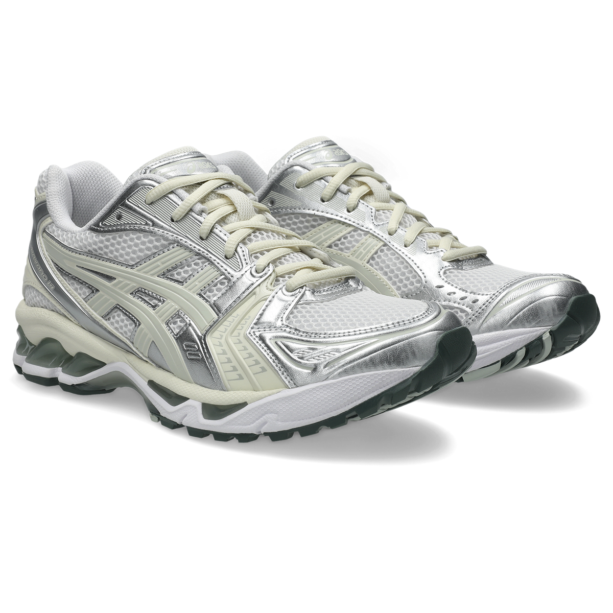 Chaussure de running Asics Gel-Kayano 14 blanc et vert – vue 3