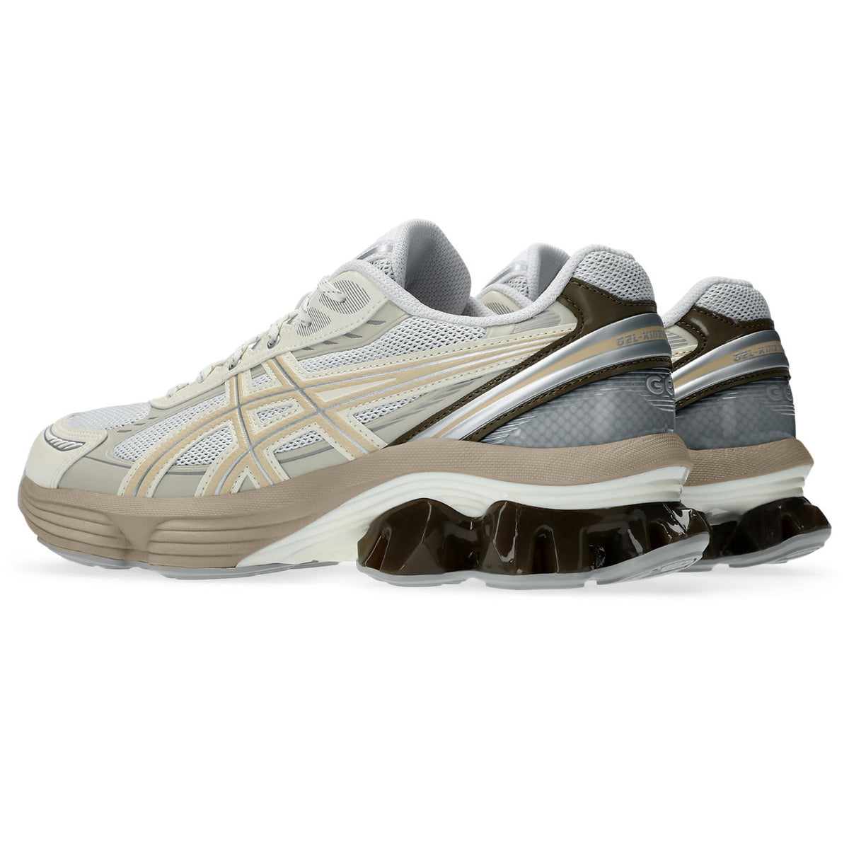 Chaussure de running Asics Gel-Kinetic Fluent blanc et beige – vue 4