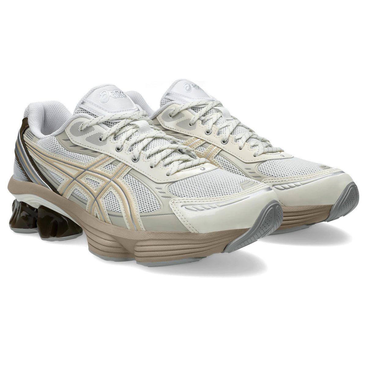 Chaussure de running Asics Gel-Kinetic Fluent blanc et beige – vue 3