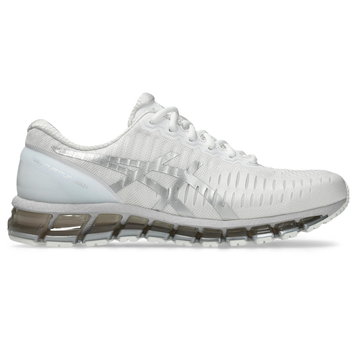 Chaussure de running Asics Gel-Quantum 360 blanc et argent – vue 1