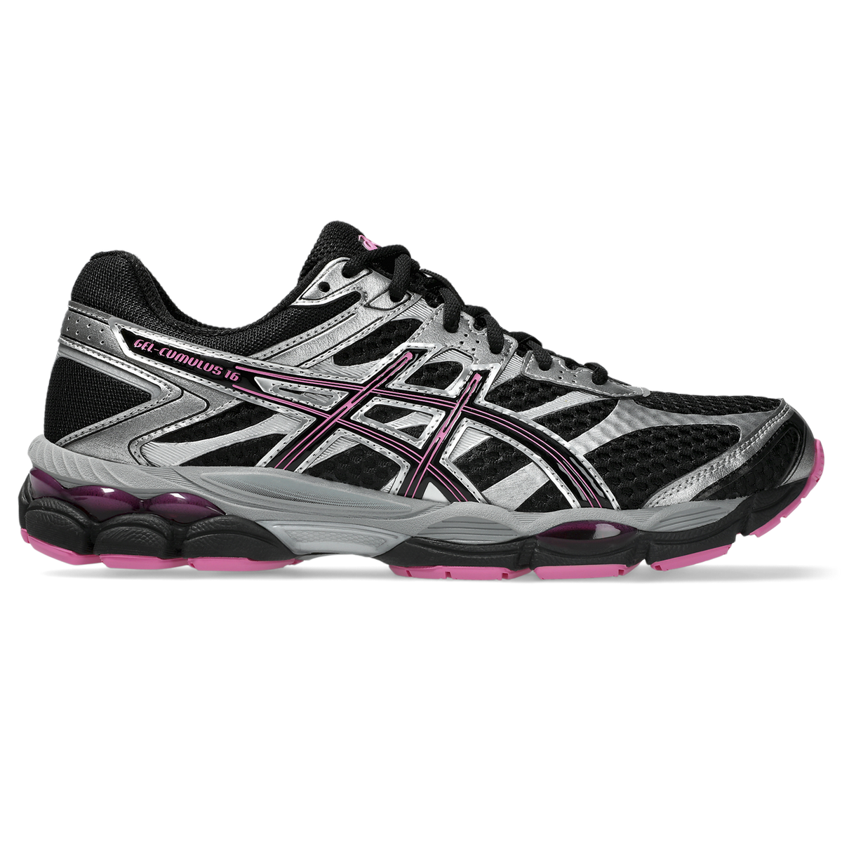 Chaussure de running Asics Gel-Cumulus 16 noir et rose – vue 1