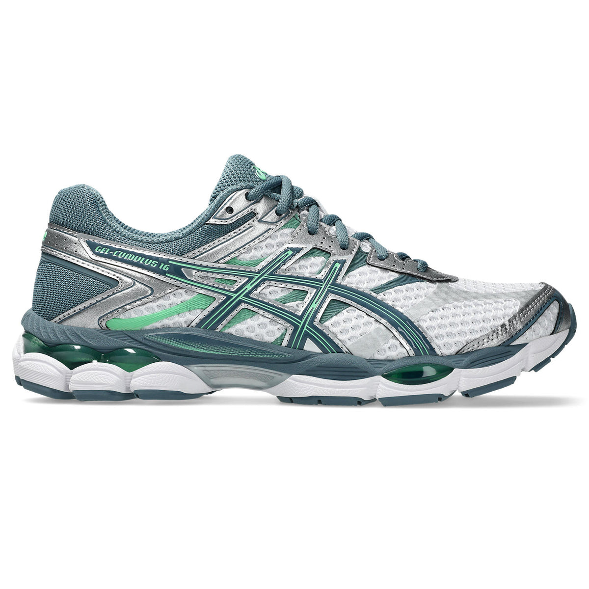 Chaussure de running Asics Gel-Cumulus 16 blanc et gris – vue 1