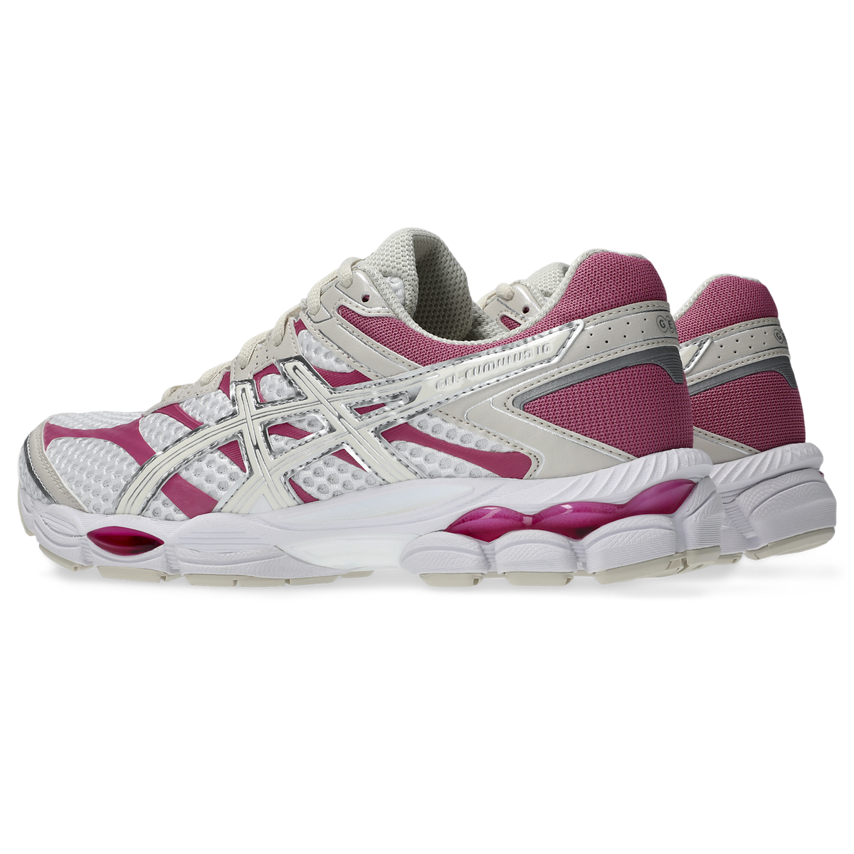Chaussure de running Asics Gel-Cumulus 16 blanc et rose – vue 3