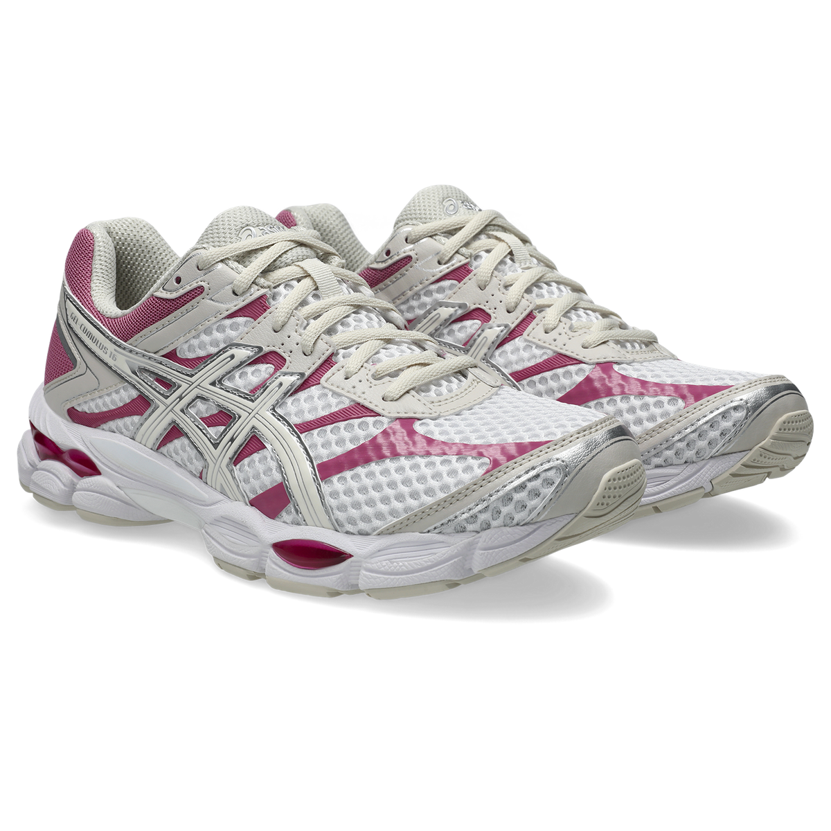 Chaussure de running Asics Gel-Cumulus 16 blanc et rose – vue 4