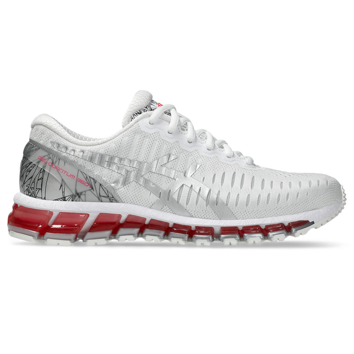 Chaussure de running Asics Gel-Quantum 360 blanc et rose – vue 1