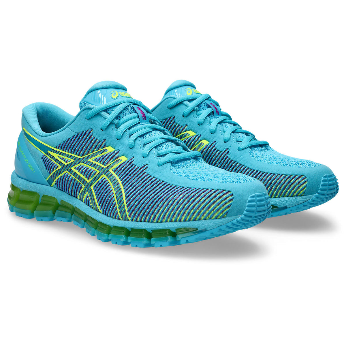 Chaussure de running Asics Gel-Quantum 360 IV CM bleu et jaune – vue 3