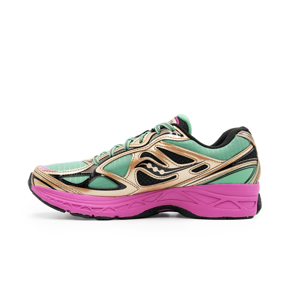 Chaussure de running Saucony ProGrid Guide 7 vert et marron – vue 2