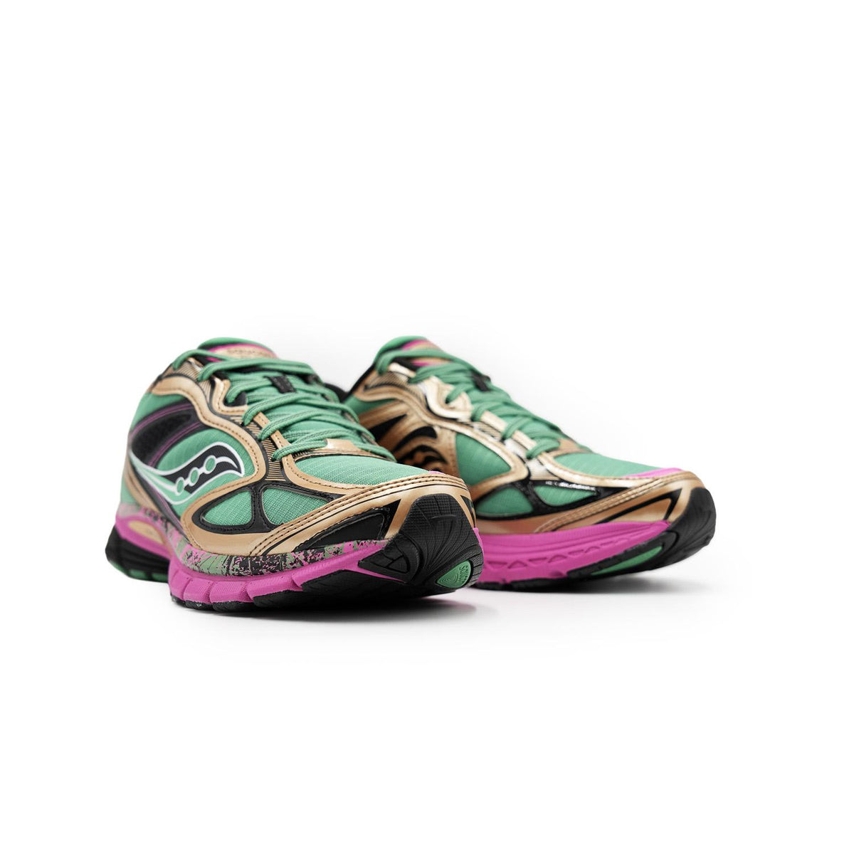 Chaussure de running Saucony ProGrid Guide 7 vert et marron – vue 3