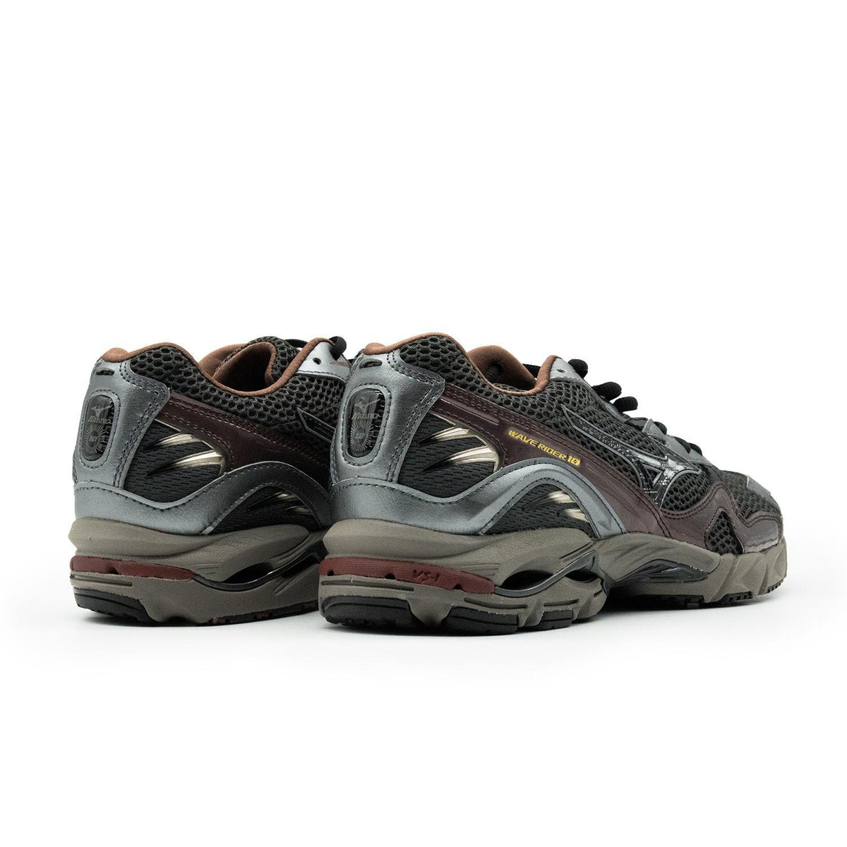 Chaussure de running Mizuno Wave Rider 10 noir et marron – vue 4