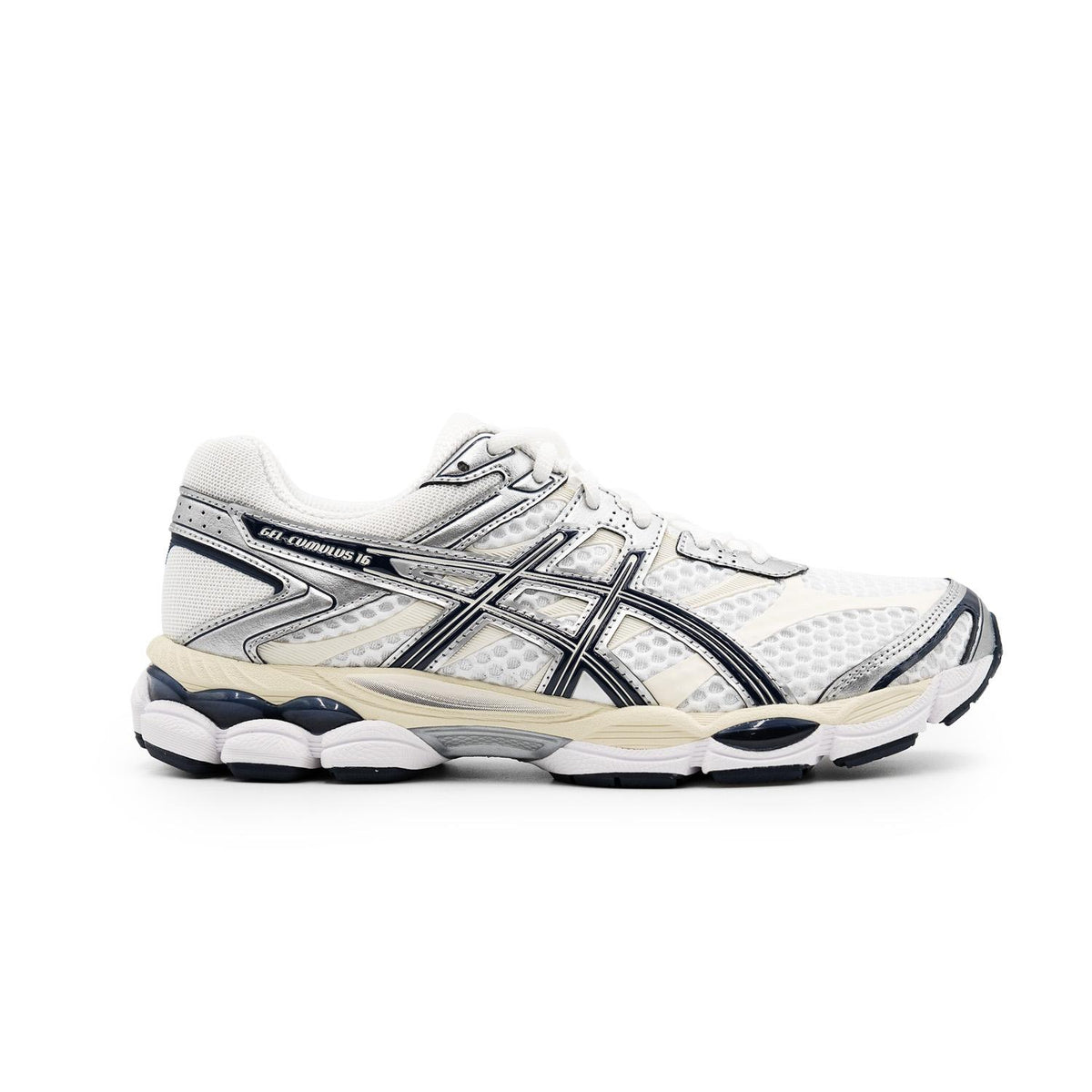Chaussure de running Asics Gel-Cumulus 16 blanc et bleu – vue 1