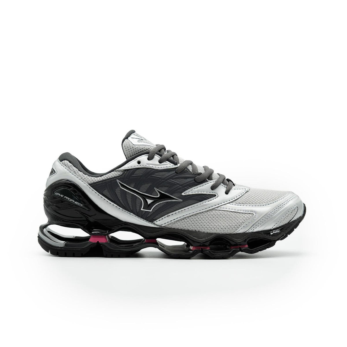 Chaussure de running Mizuno Wave Prophecy gris et noir – vue 1