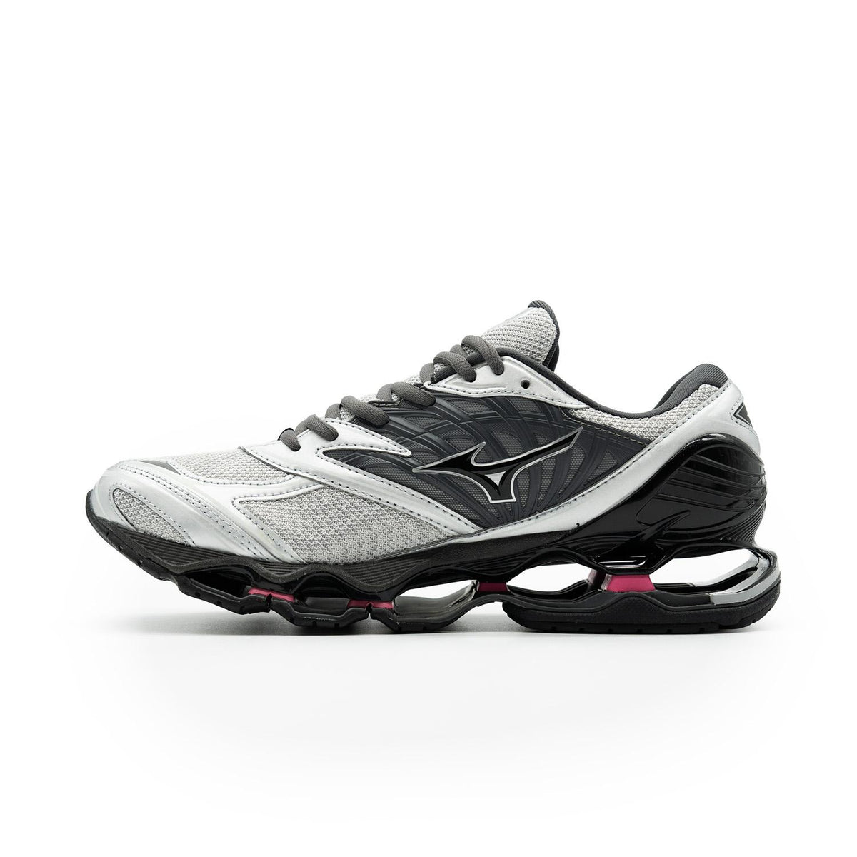 Chaussure de running Mizuno Wave Prophecy gris et noir – vue 2