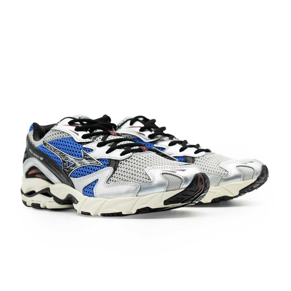 Chaussure de running Mizuno Wave Rider 10 noir et bleu – vue 2