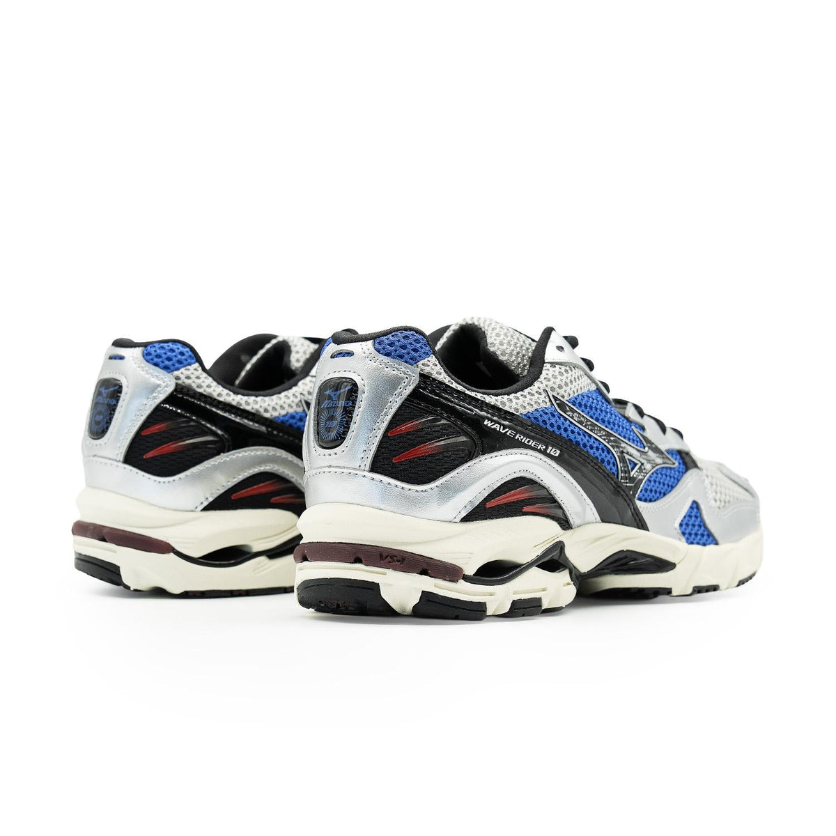 Chaussure de running Mizuno Wave Rider 10 noir et bleu – vue 3