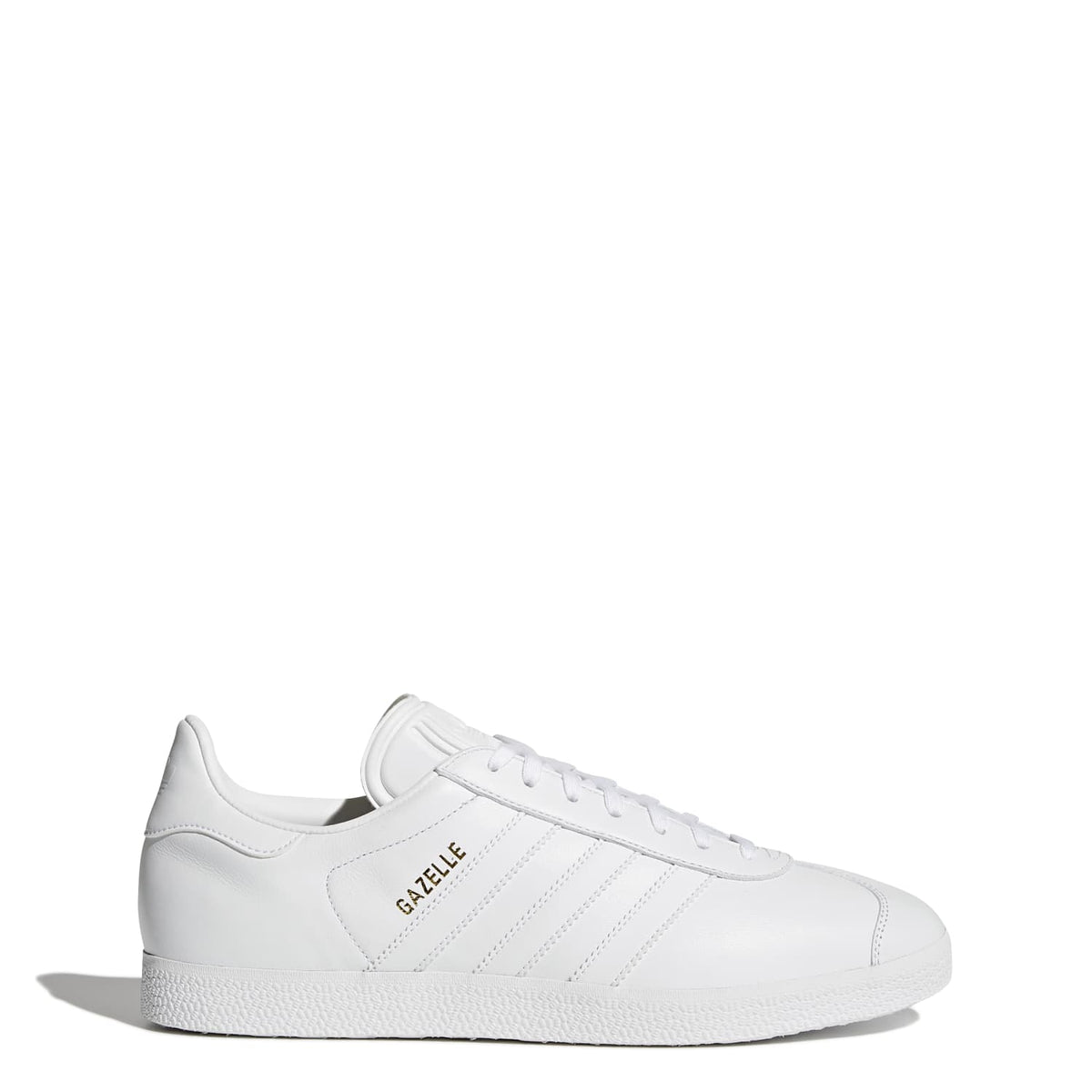 Sneakers Adidas Gazelle blanc et or – vue 1
