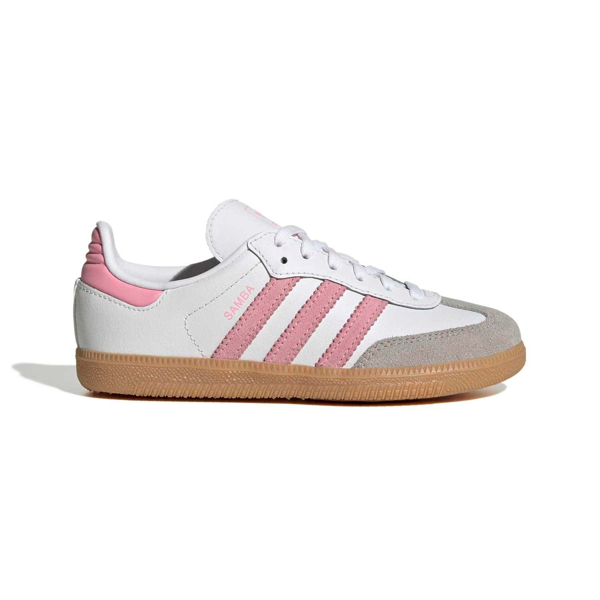 Sneakers Adidas Samba OG Enfant blanc et rose – vue 1