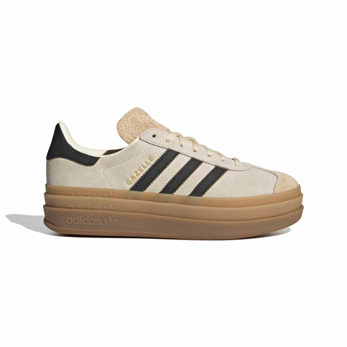 Sneakers Adidas Gazelle Bold Femme écru et noir – vue 1