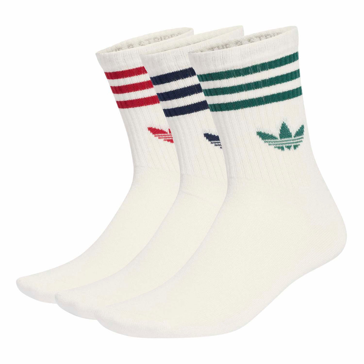 Chaussettes Adidas 3S Crew S 3P bleu et rouge – vue 1