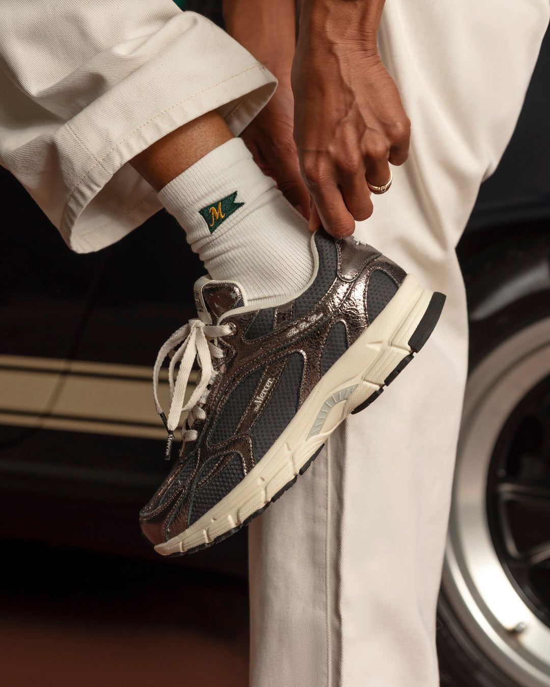 Sneakers The Mercer Re-Run Cracked gris – vue 2