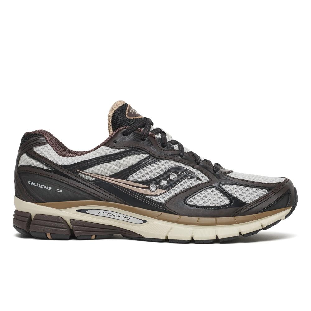 Chaussure de running Saucony ProGrid Guide 7 gris et marron – vue 1