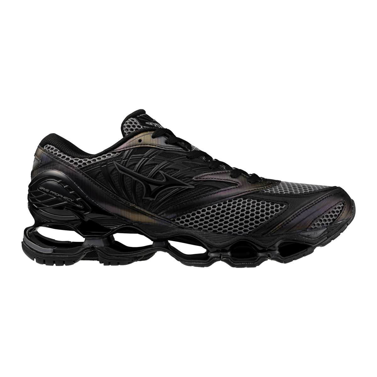 Chaussure de running Mizuno Wave Prophecy LS noir et gris – vue 1