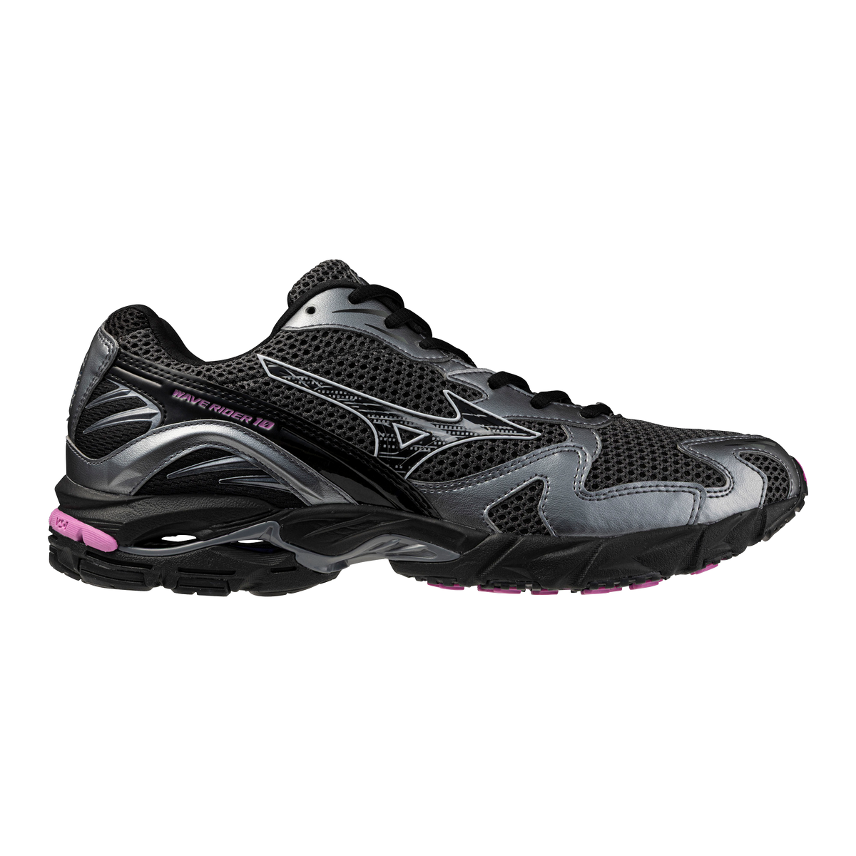 Chaussure de running Mizuno Wave Rider 10 Femme noir et rose – vue 1