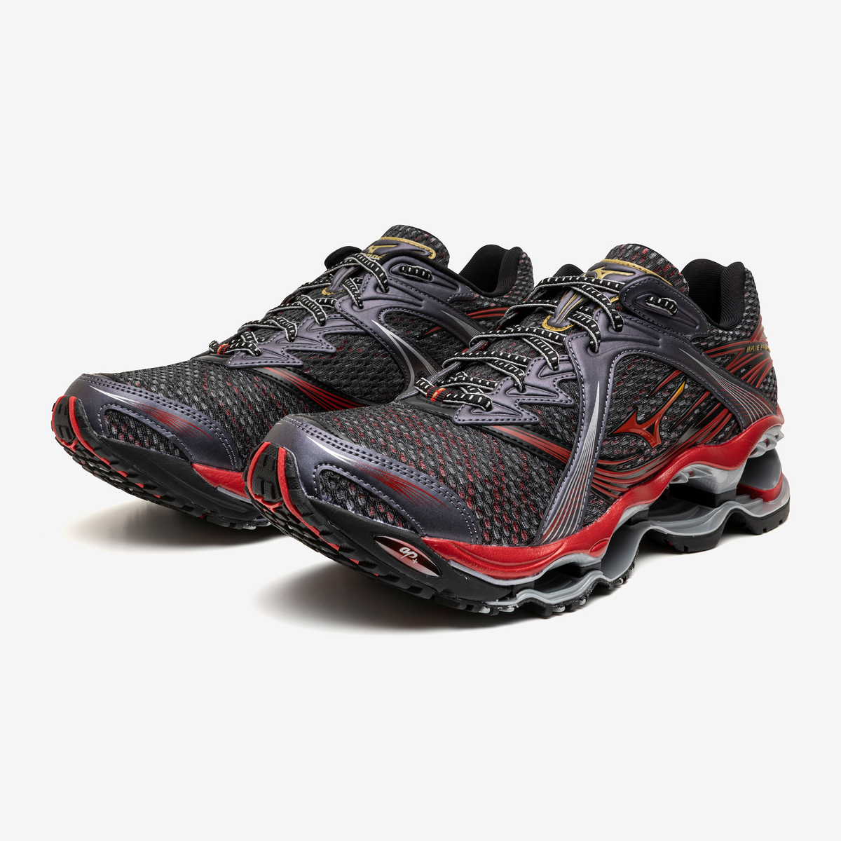 Chaussure de running Mizuno Wave Prophecy rouge et noir – vue 3