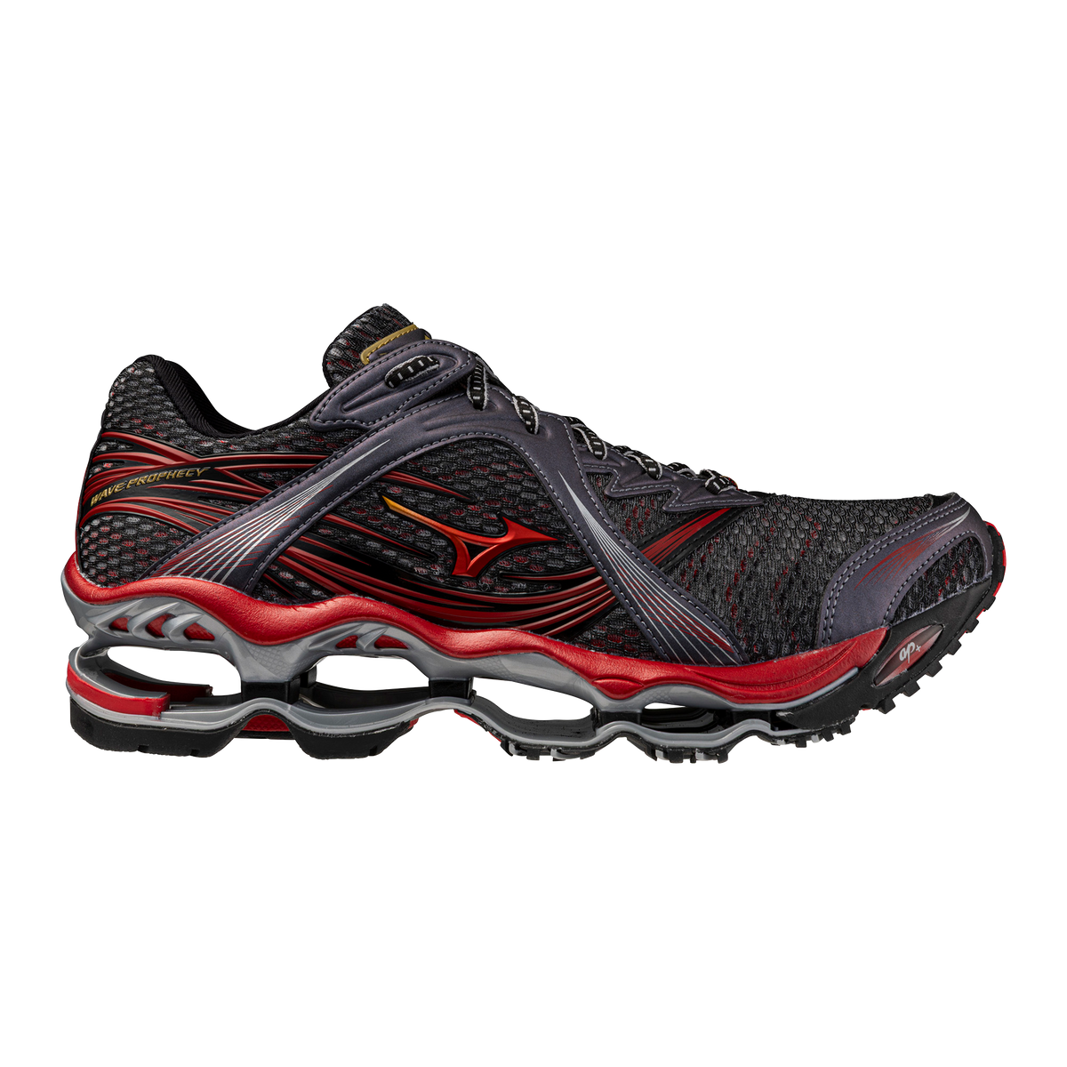 Chaussure de running Mizuno Wave Prophecy rouge et noir – vue 1