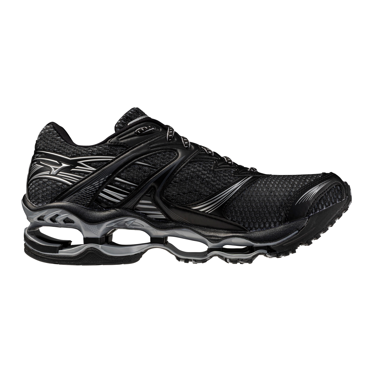 Chaussure de running Mizuno Wave Prophecy 1 gris et noir – vue 2