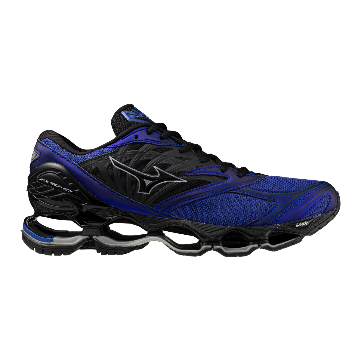 Chaussure de running Mizuno Wave Prophecy bleu et noir – vue 1