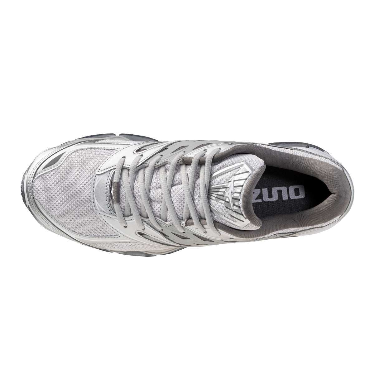 Chaussure de running Mizuno Wave Prophecy blanc et argent – vue 3