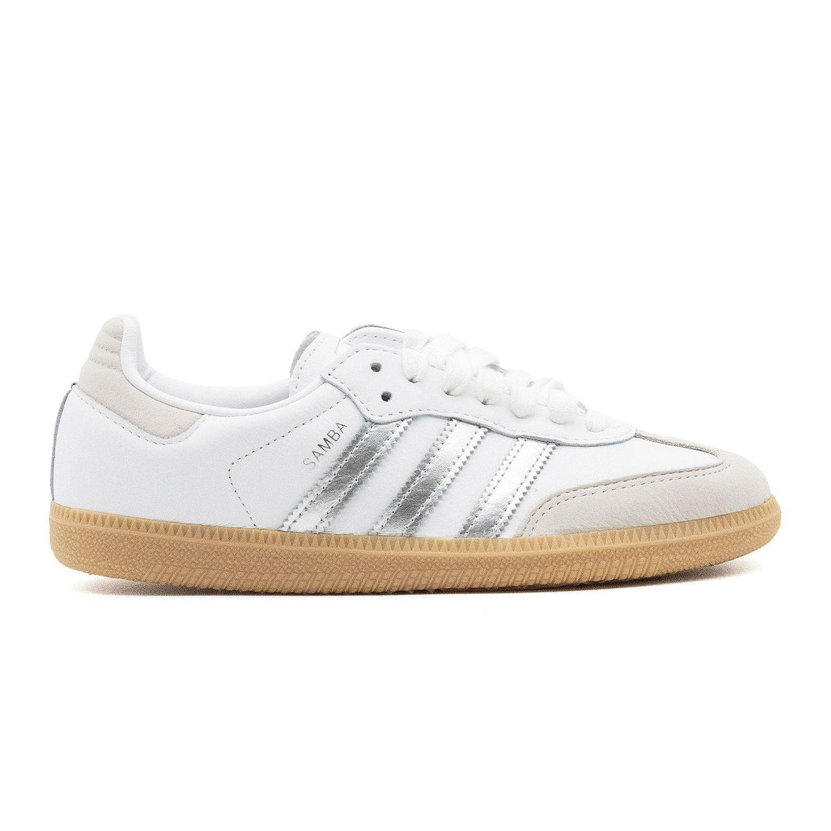 Sneakers Adidas Samba OG Femme blanc et argent – vue 1