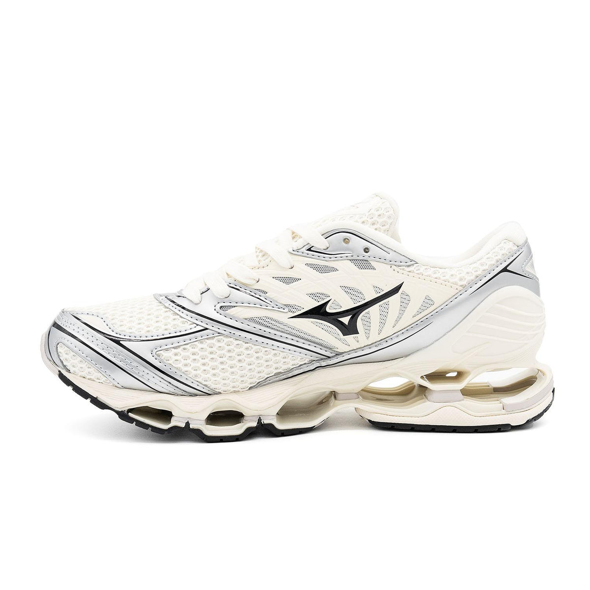 Chaussure de running Mizuno Wave Prophecy argent et noir – vue 2