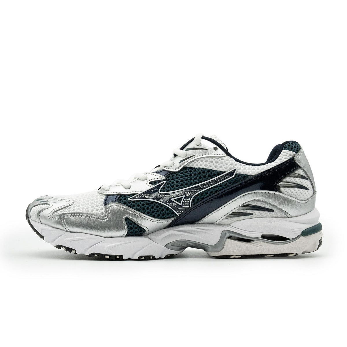 Chaussure de running Mizuno Wave Rider 10 blanc et vert – vue 2