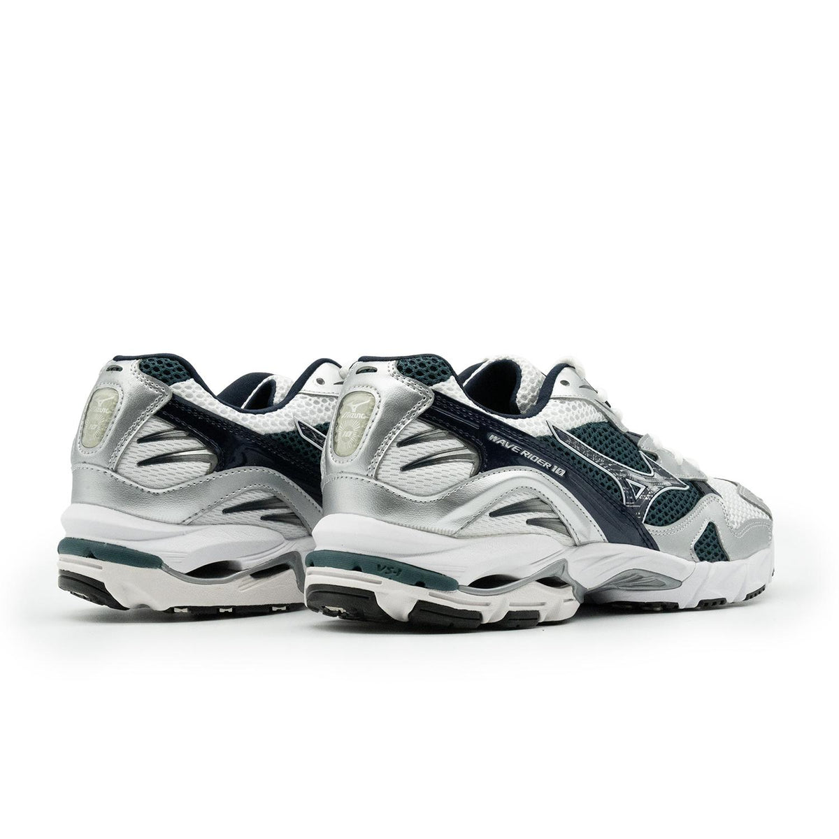 Chaussure de running Mizuno Wave Rider 10 blanc et vert – vue 4