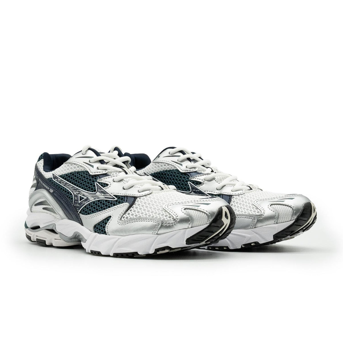 Chaussure de running Mizuno Wave Rider 10 blanc et vert – vue 3