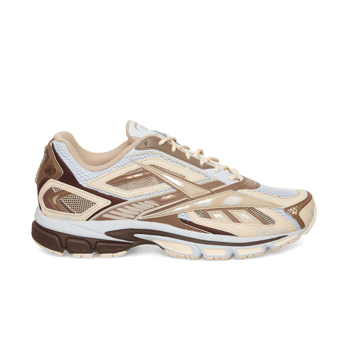 Chaussure de running Reebok Premier Road Ultra beige et marron – vue de profil