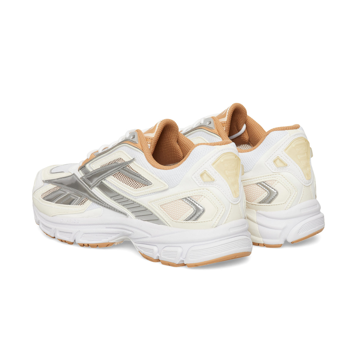 Chaussure de running Reebok Premier Road Ultra blanc et argent – vue 3/4 arrière