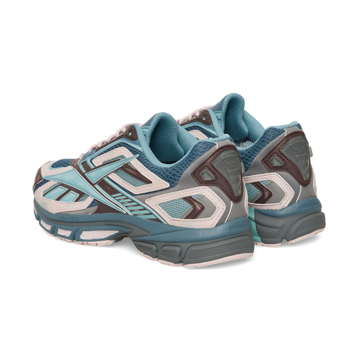 Chaussure de running Reebok Premier Road Ultra bleu et rose – vue 3/4 arrière