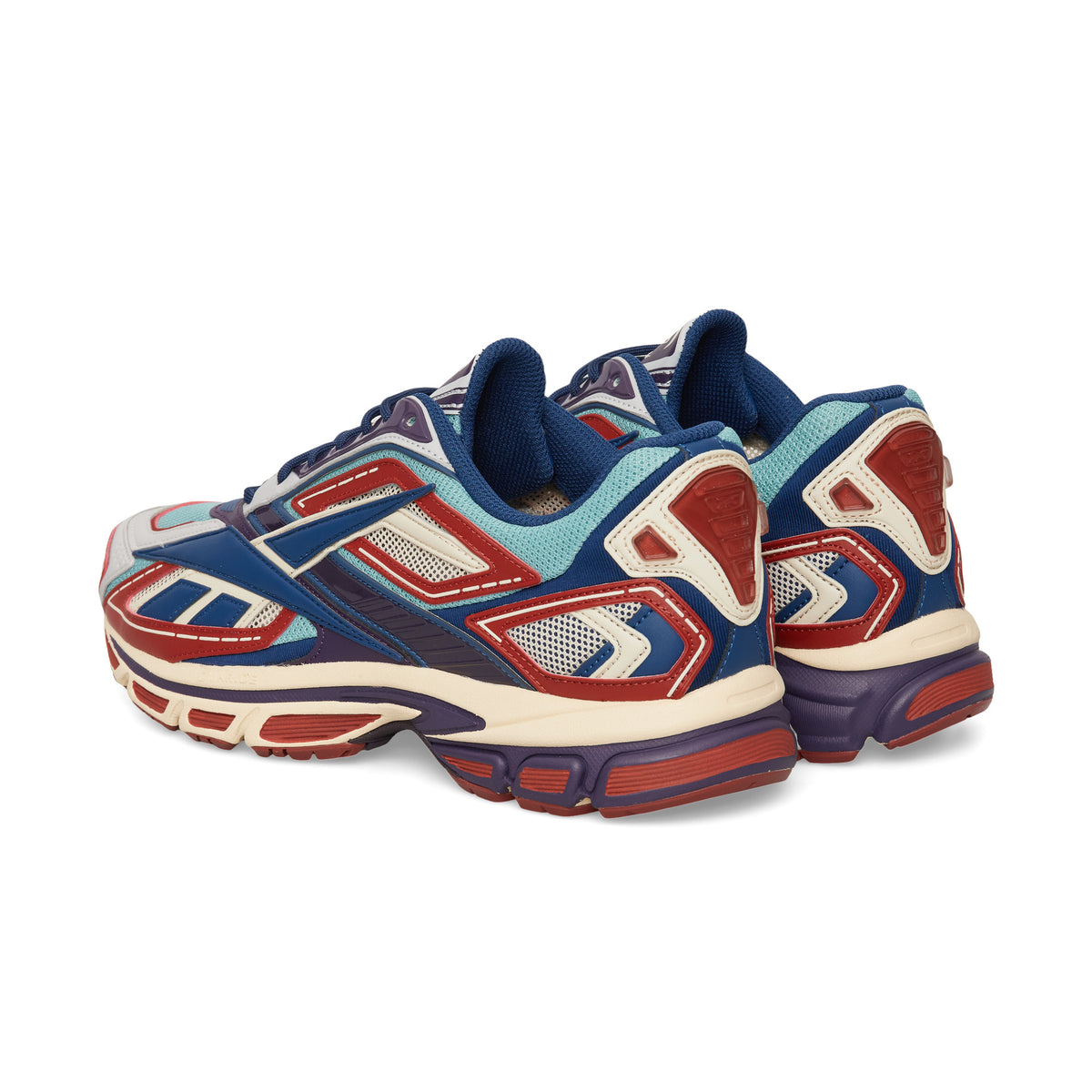 Chaussure de running Reebok Premier Road Ultra bleu et rouge – vue 3/4 arrière