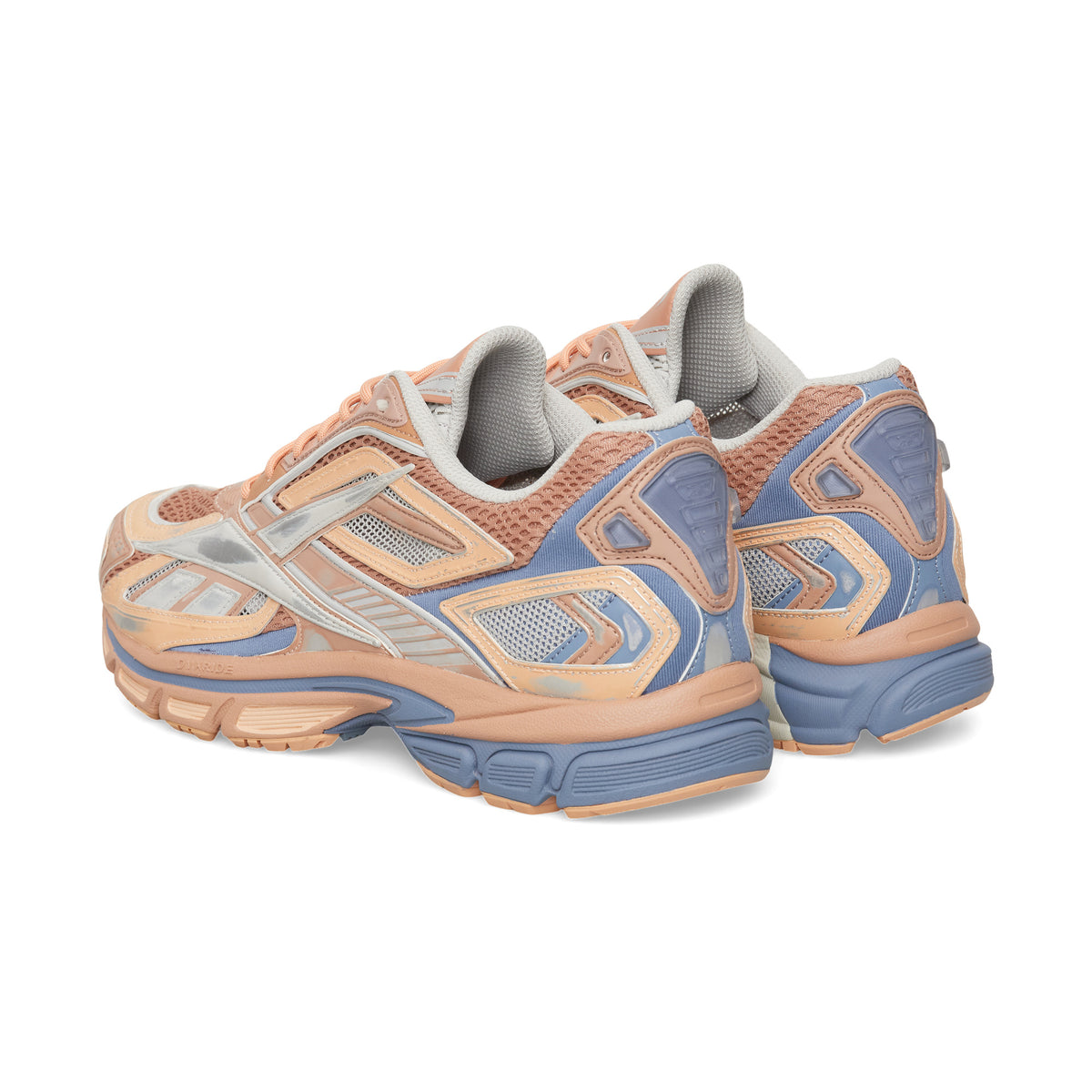 Chaussure de running Reebok Premier Road Ultra pêche et bleu – vue 3/4 arrière