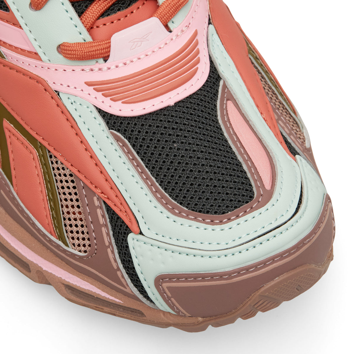 Chaussure de running Reebok Premier Road Ultra rouge et rose – détail de l'avant-pied