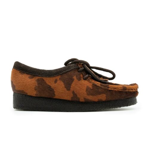 Clarks Wallabee Brown Cow Print